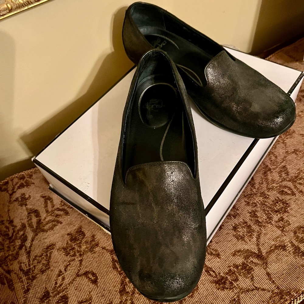 Dansko Olivia Leather Animal Print Slip On Loafers Sz 39